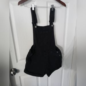 Juniors Wallflower Shorts Overalls Black Sz L